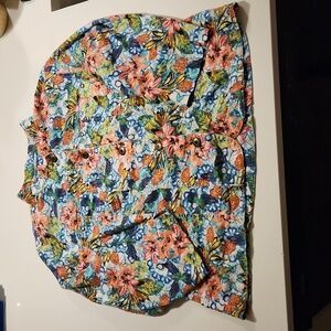 CHRISTOPHER & BANKS Buttonfront Floral Top Women's P/L M